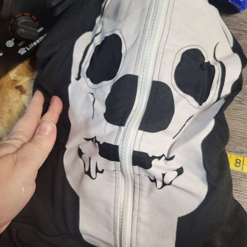 Tipsy Elves Unisex Halloween Skeleton‎ Costume/Pajama Zip Up One Piece NWT - Picture 2 of 6